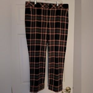 Trina Turk plaid pants with cuffs